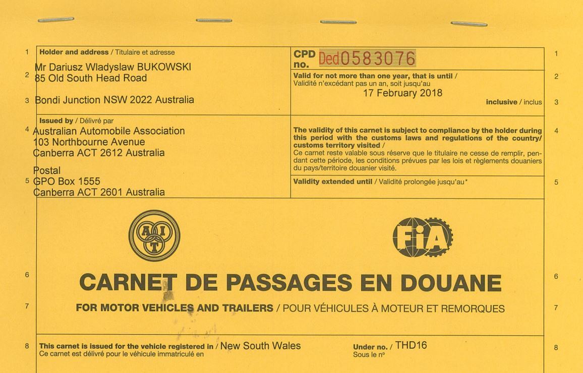 Carnet De Passage & Permissions For Foreigners