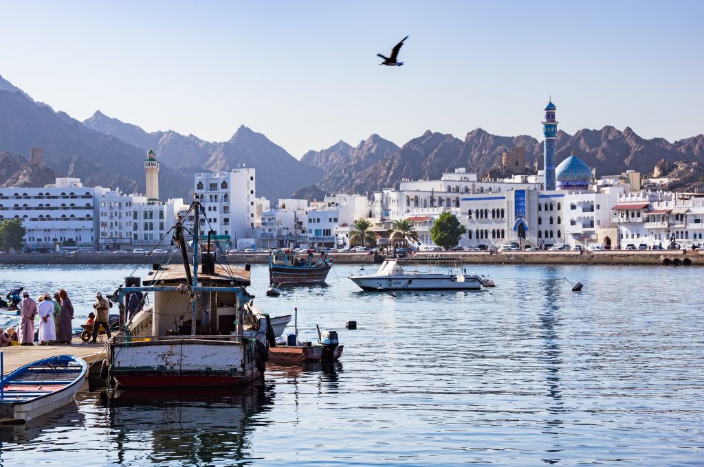 Ferries in the sea, Muscat
