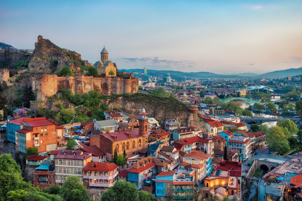 View of houses in downtown of Tbilisi, Georgia