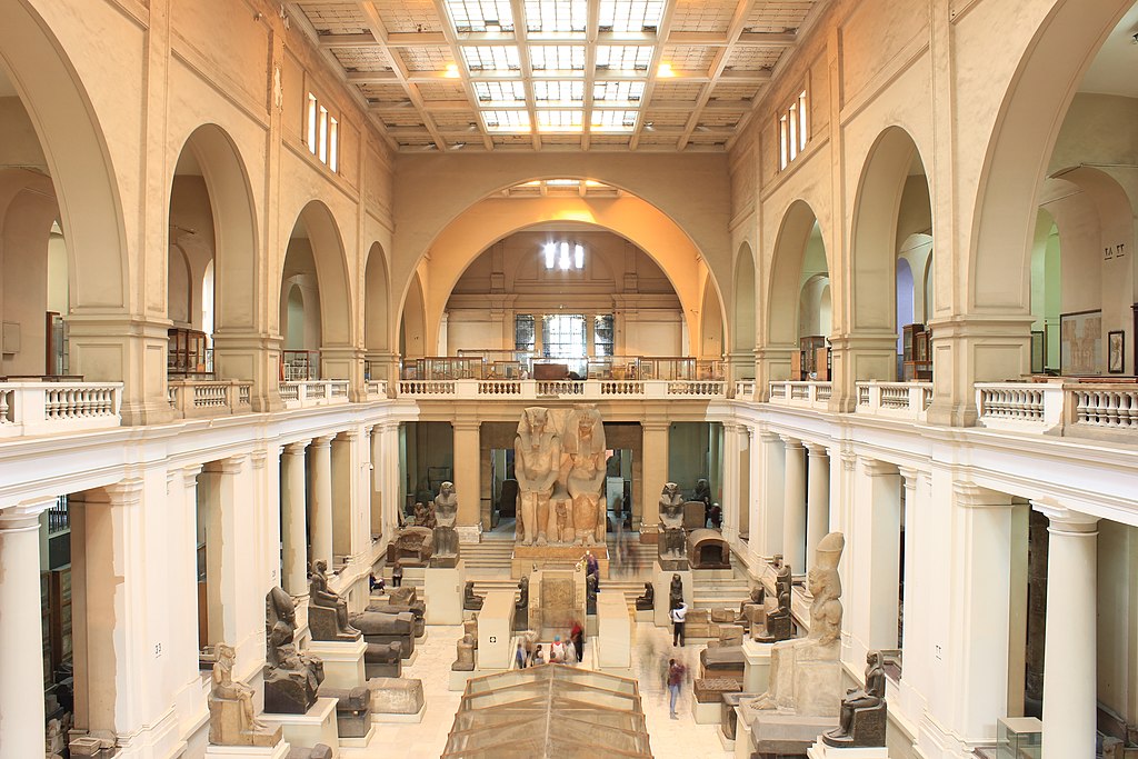 View of the Egyptian museum in Cairo and its artifacts